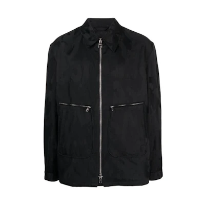 Alexander McQueen Black Zip-Up Slim-Fit Long Sleeve Jacket 745917-QVS30-1000