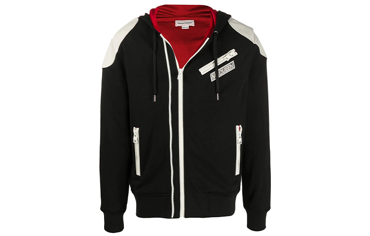 Alexander McQueen Black Zipper Track Hoodie Jacket 615293-QPZ65-0901