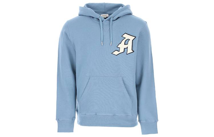 Alexander McQueen Blue Logo Appliqué Hoodie 625362-QPX43-4602