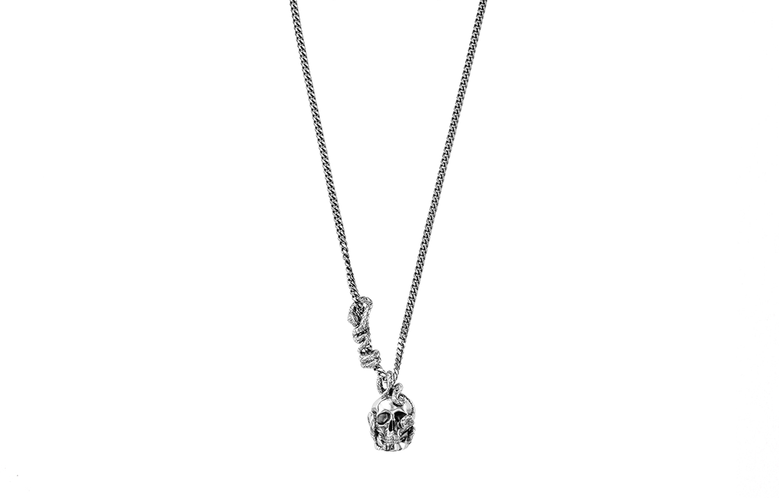 Alexander McQueen Brass Skull Pendant Necklace 628083J160Y0446
