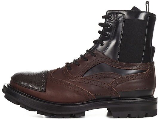 Alexander McQueen Calfskin Lace-Up Chelsea Boot 'Brown Black' 667912WHRWM2754 Buy Alexander McQueen Calfskin Lace-Up Chelsea Boot 'Brown Black' 667912WHRWM2754