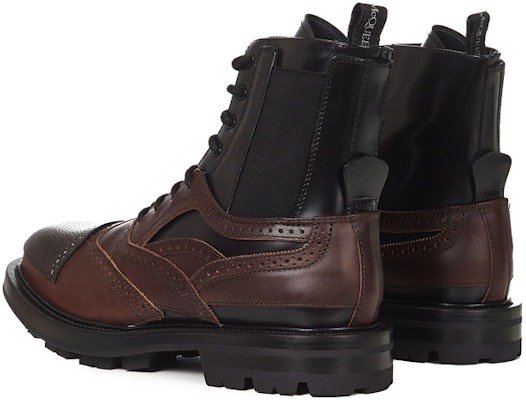 Alexander McQueen Calfskin Lace-Up Chelsea Boot 'Brown Black' 667912WHRWM2754 Lookbook Alexander McQueen Calfskin Lace-Up Chelsea Boot 'Brown Black' 667912WHRWM2754