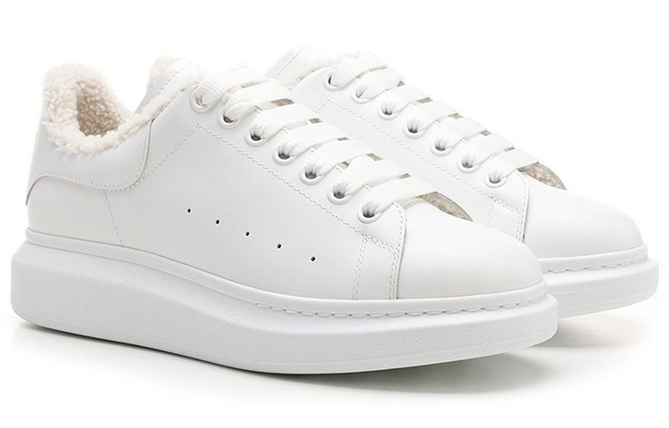 Lookbook 亚历山大·麦昆 小牛皮白色低帮鞋 604228WIAFI9000