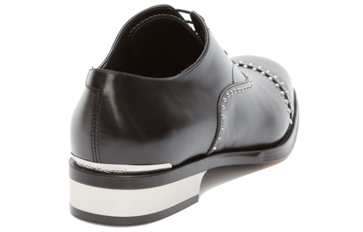 Shop Alexander McQueen Calfskin Metal Heel Sneaker ''Schwarz'' 627211WHYI21081