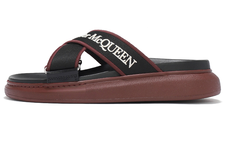 Alexander McQueen Canvas Flat Sandal 'Black' 627182W4N221477