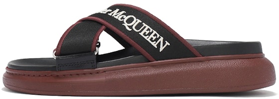 Alexander McQueen Canvas Flat Sandal 'Black' 627182W4N221477 Alexander McQueen Canvas Flat Sandal 'Black' 627182W4N221477