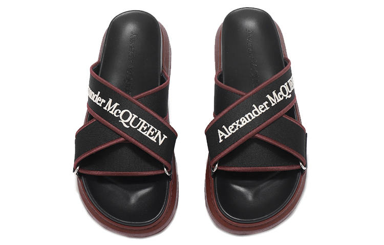 Shop Sandali Bassi in Tela Alexander McQueen ''Nero'' 627182W4N221477