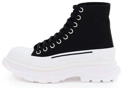 亚历山大·麦昆黑色厚底帆布低帮鞋 212527LCX0000011070 Buy 亚历山大·麦昆黑色厚底帆布低帮鞋 212527LCX0000011070