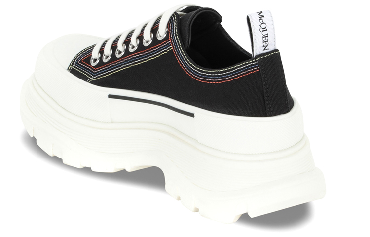 Shop Alexander McQueen Canvas Low Top 'Hitam Fesyen Serbaguna' 662683W4L3M1355