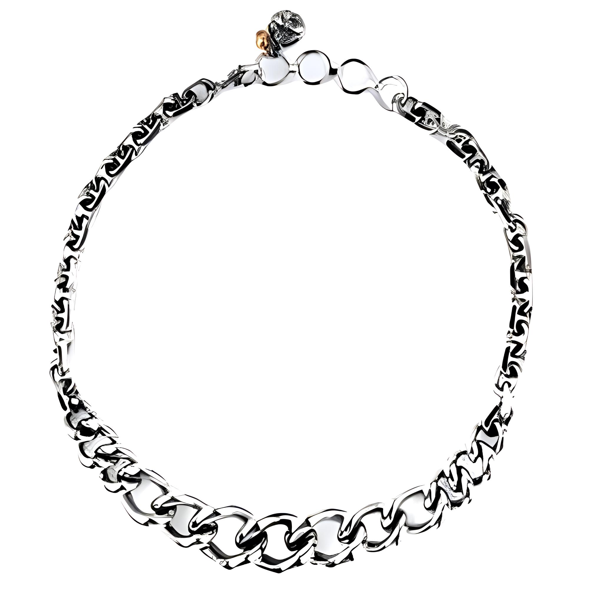 Alexander McQueen Chain Design Necklace for Men - Silver. 652535-J160Y-0446