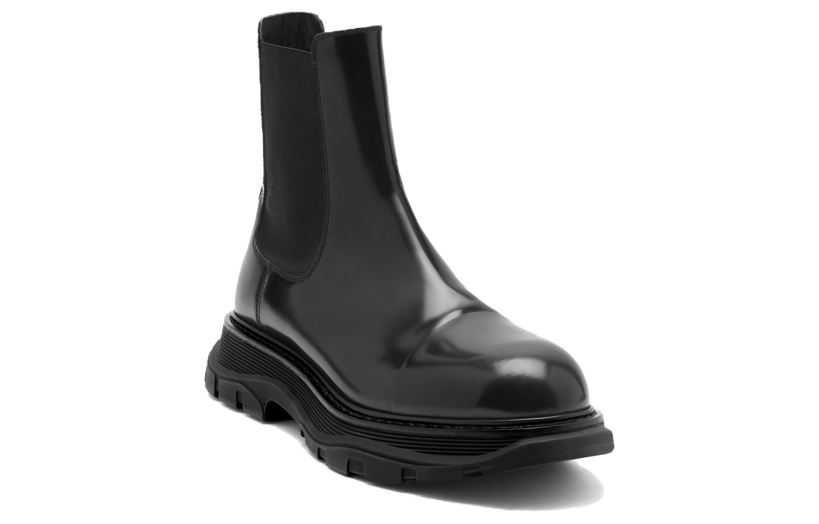 Order 亚历山大麦昆切尔西靴黑色皮革舒适版 782441WIF511000