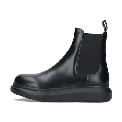 Alexander McQueen Chelsea Boot 'Black Leather Elastic Panels'