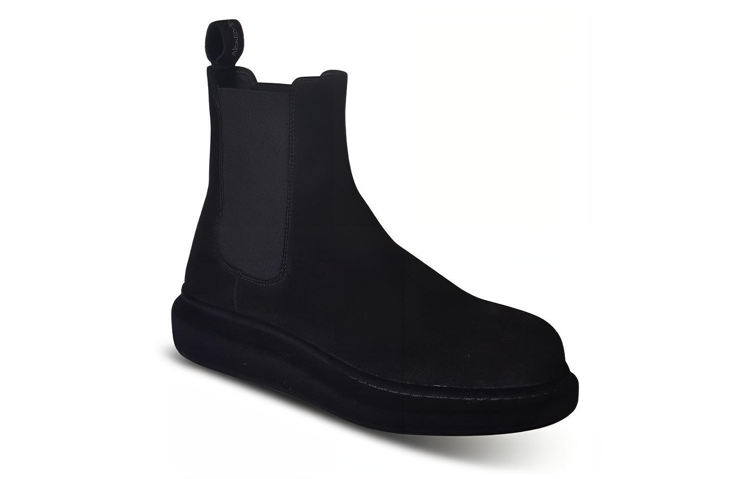 Lookbook 알렉산더 맥퀸 블랙 벨벳 첼시 부츠 625181WHXKB1000