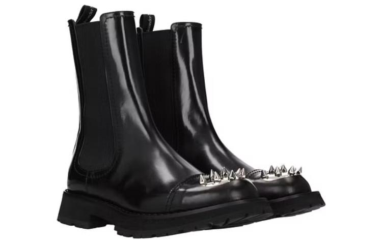 Lookbook Alexander McQueen Botas Chelsea 'Cuero con Tachuelas Negras' 705082WIC641081