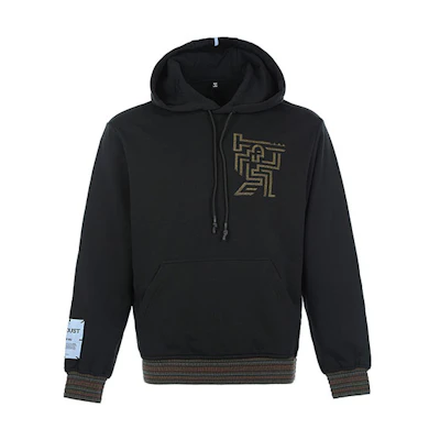 Alexander McQueen Chest Print Pullover Hoodie Black () 661262-RRT15-1000