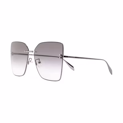 Alexander McQueen Classic Alloy Butterfly Sunglasses Silver for Men AM0342S001RUTHENIUM-RUTHENIUM