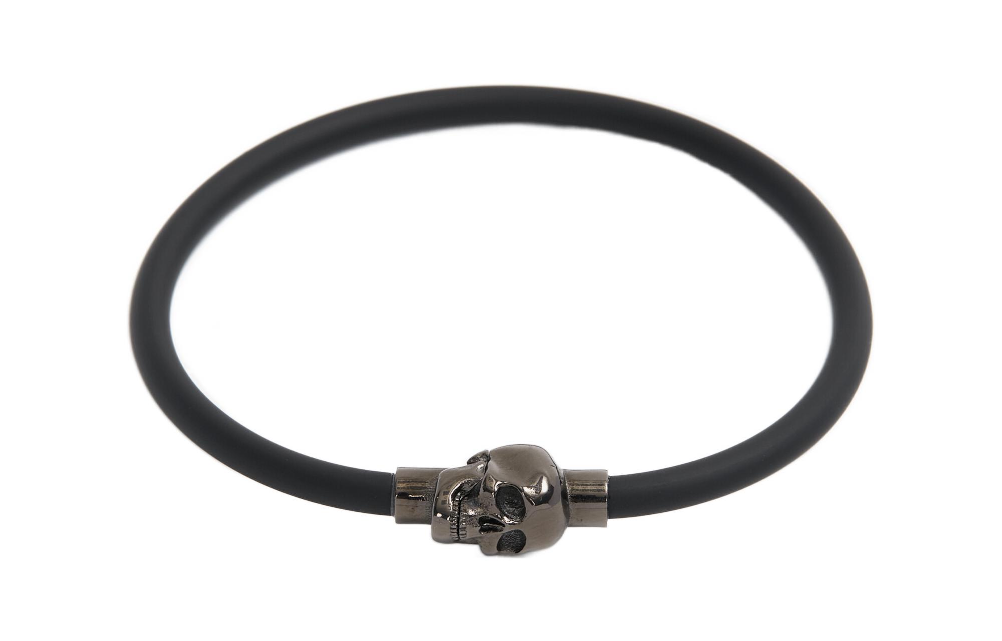 Order アレキサンダー・マックイーン クラシック スカル ブラック ブラス ブレスレット ユニセックス 7058461AAJJ1000