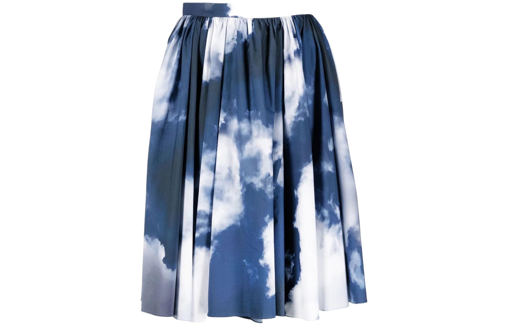 Order Alexander McQueen Cloud Photo Print Pleated Skirt Multicolor. 654570QDAET4141