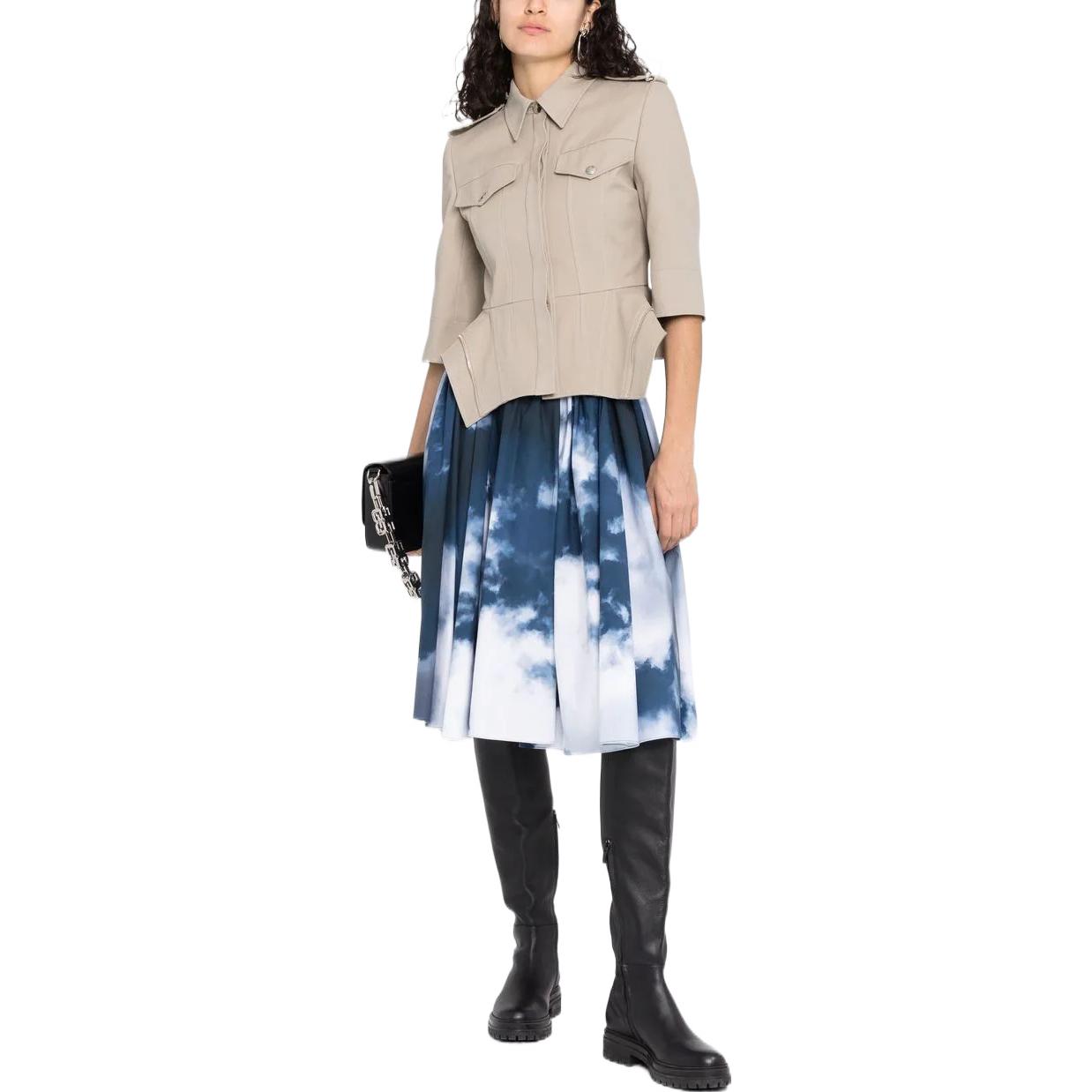 Lookbook Alexander McQueen Cloud Photo Print Pleated Skirt Multicolor. 654570QDAET4141