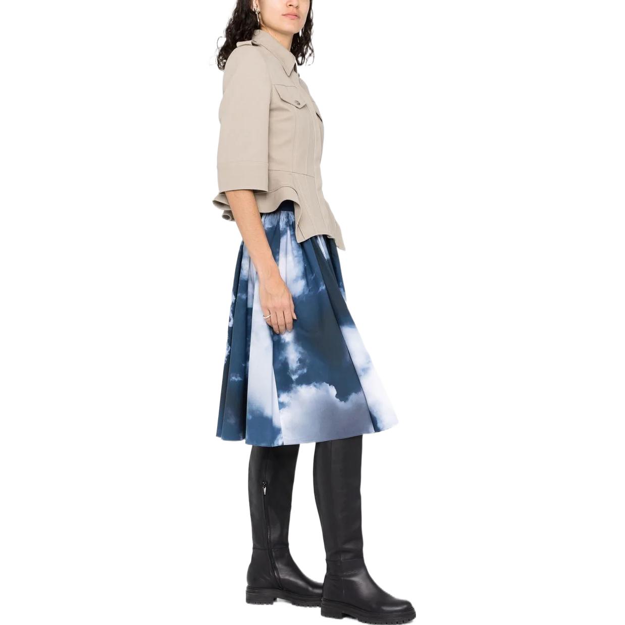 Purchase Alexander McQueen Cloud Photo Print Pleated Skirt Multicolor. 654570QDAET4141