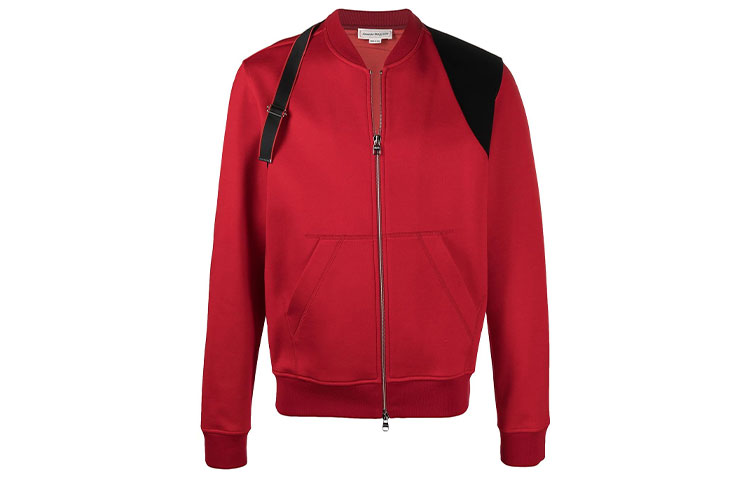 Alexander McQueen Colorblock Bomber Jacket Red Long Sleeve 642970-QQX55-6440