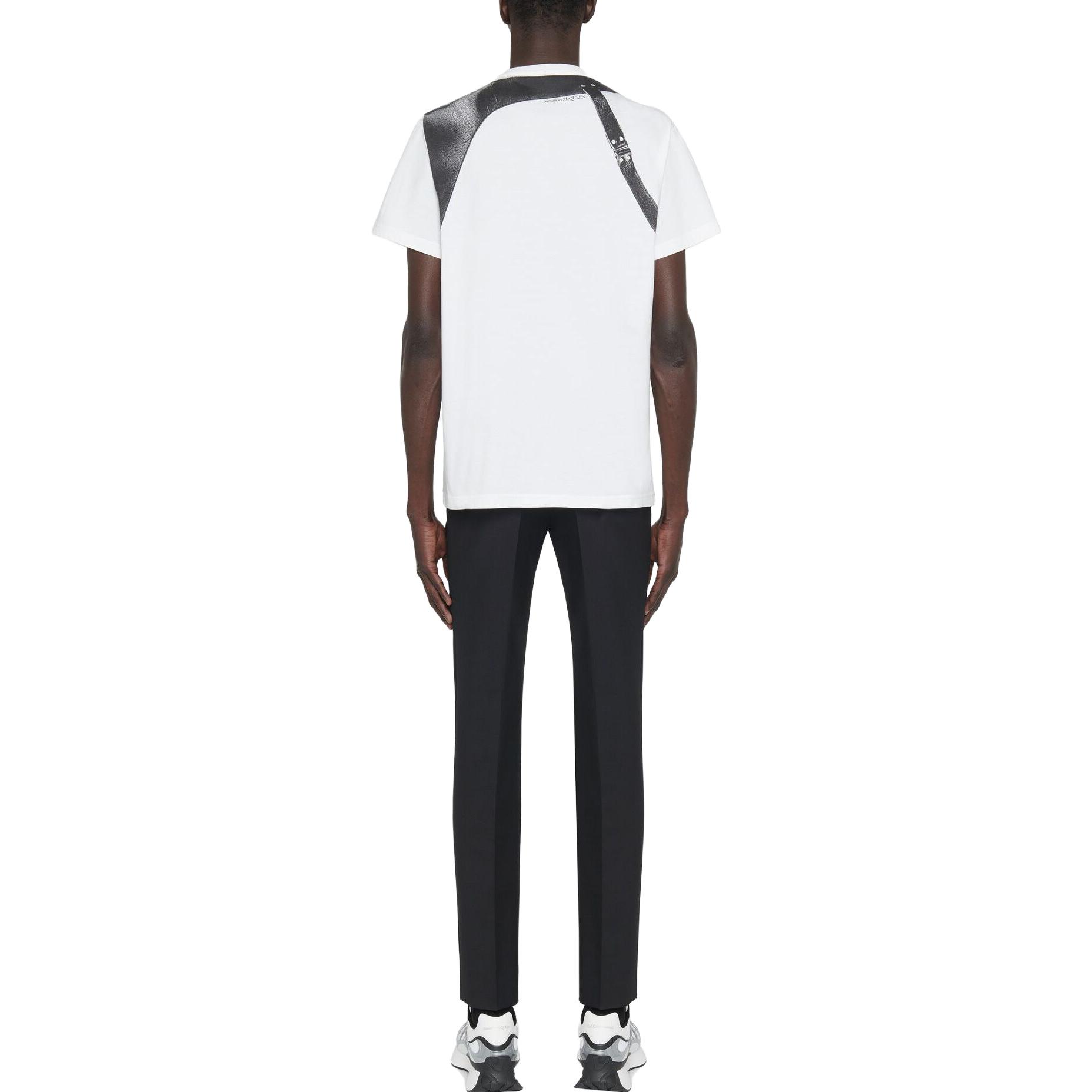 Shop Alexander McQueen Kaos Pendek Putih Leher Bulat Kontras 759453-QVZ34-0900
