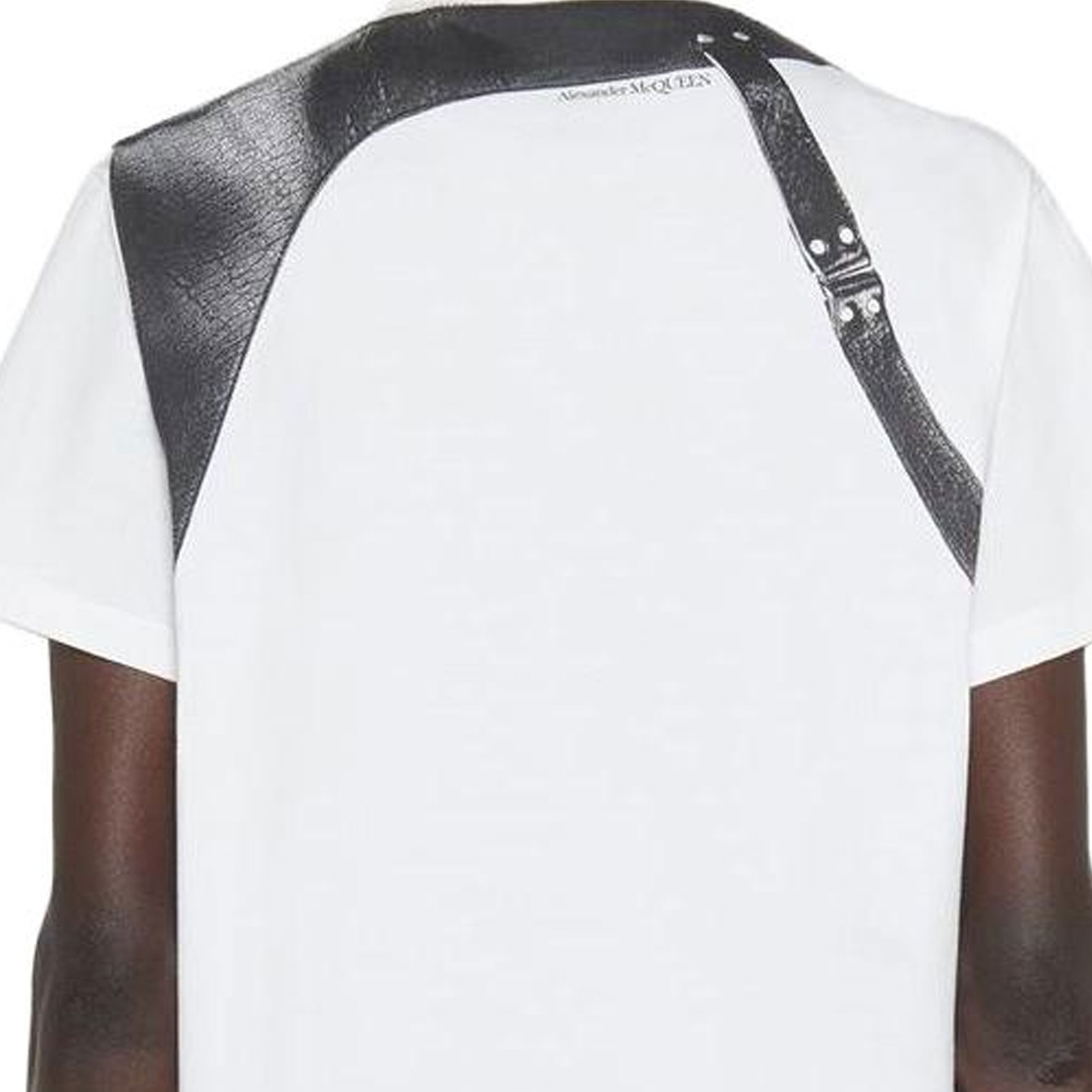 Details for Alexander McQueen Kaos Pendek Putih Leher Bulat Kontras 759453-QVZ34-0900