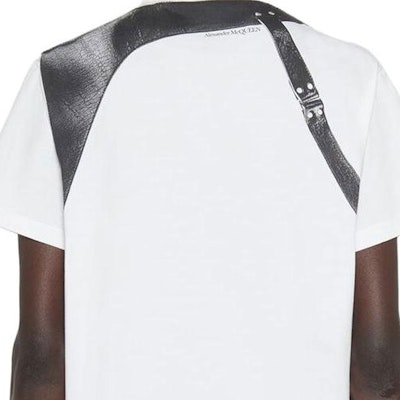 Alexander McQueen Kaos Pendek Putih Leher Bulat Kontras 759453-QVZ34-0900 Details for Alexander McQueen Kaos Pendek Putih Leher Bulat Kontras 759453-QVZ34-0900