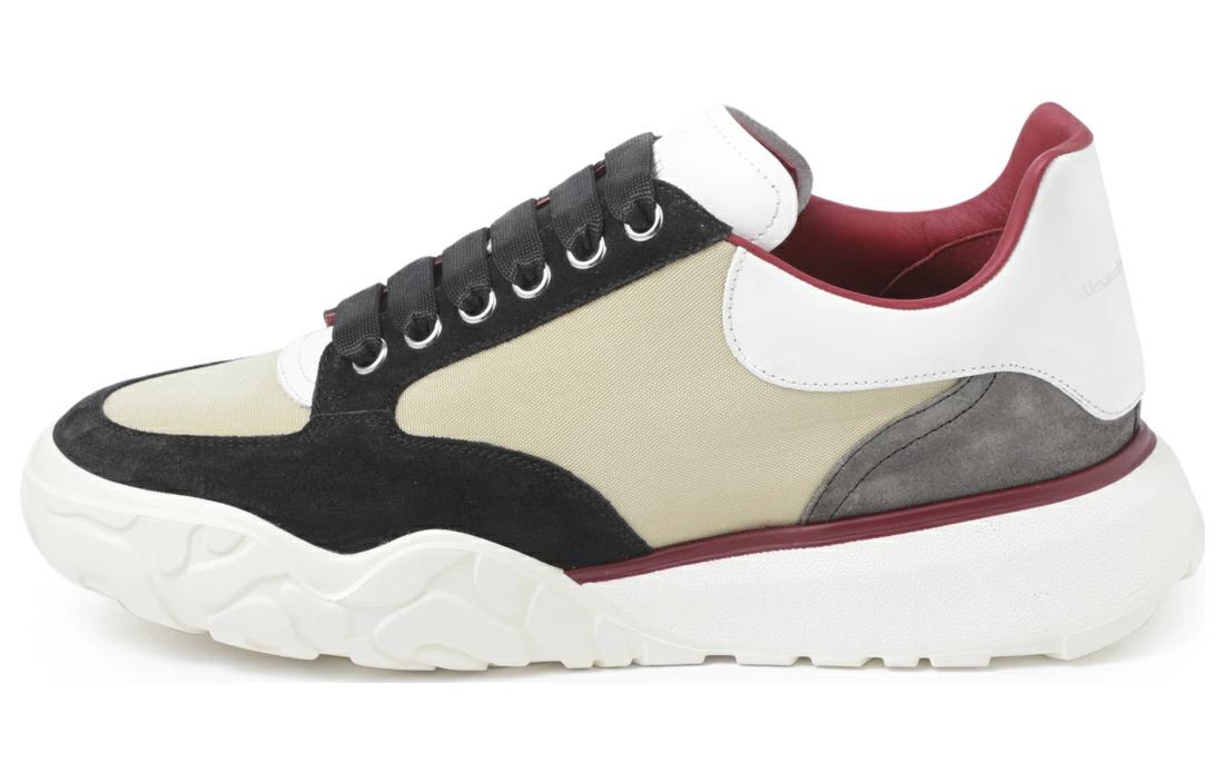 Alexander McQueen Court Paneled Low-Top Sneakers 'Beige White Red' 750365W4WL12129