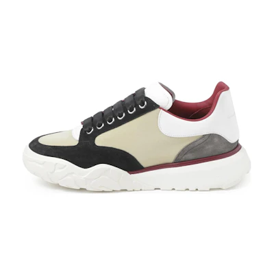 Alexander McQueen Court Paneled Low-Top Sneakers 'Beige White Red'