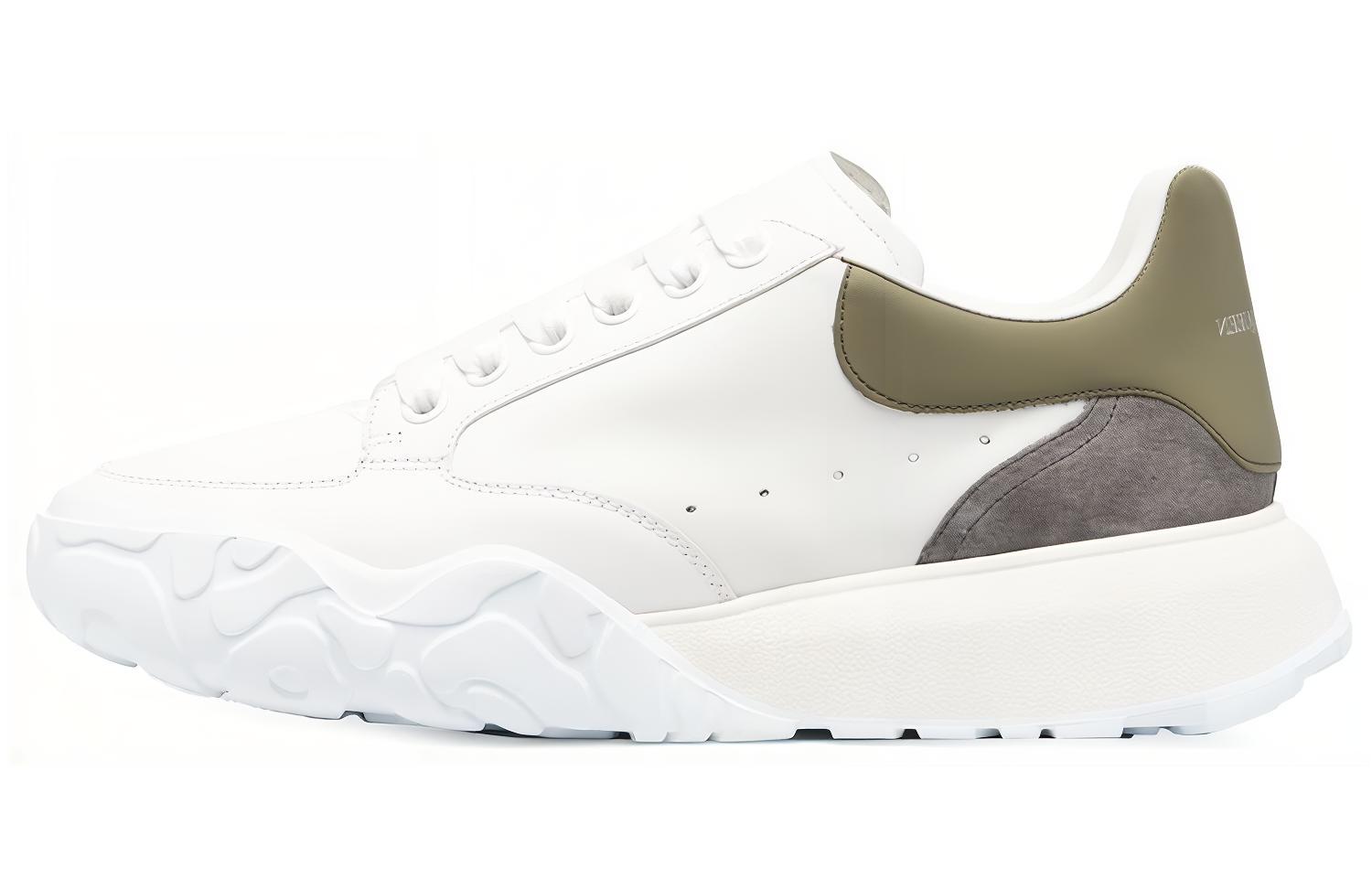 Alexander McQueen Court Trainer 'Beige White Olive Green' 705117WID6H8863