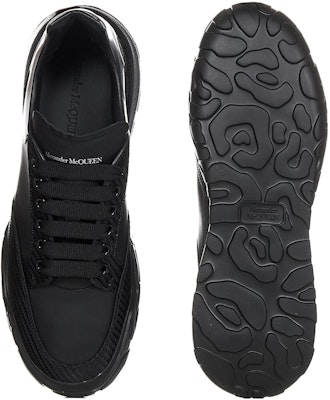 Alexander McQueen 亞歷山大麥昆 Court 平底訓練師 系帶圆頭 低筒 運動休閒鞋 男款 黑色 Shop Alexander McQueen 亞歷山大麥昆 Court 平底訓練師 系帶圆頭 低筒 運動休閒鞋 男款 黑色
