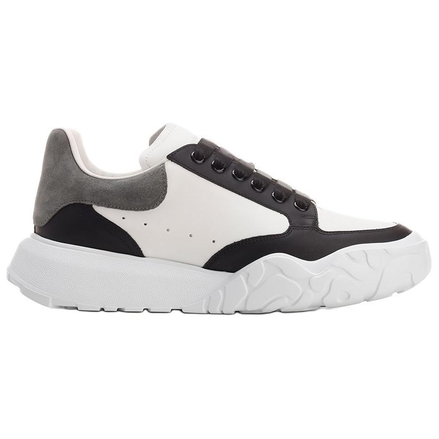 Order Alexander McQueen Court Trainer 'Hitam Putih Arctic Kelabu' 705117-WICD8-9882