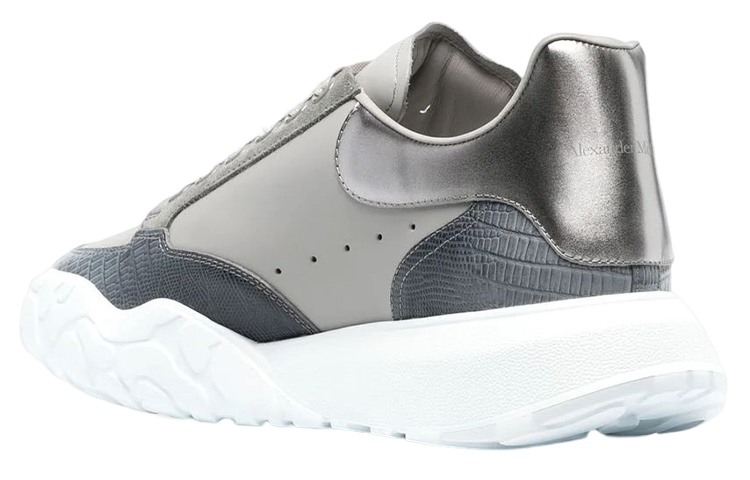 Shop Alexander McQueen Court Trainer 'Grey Leather' 711132WIAABGREY