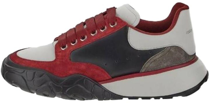 Alexander McQueen Sepatu Kulit Low-top Warna Merah Hitam Abu-Abu 667799WID6J8829 Buy Alexander McQueen Sepatu Kulit Low-top Warna Merah Hitam Abu-Abu 667799WID6J8829
