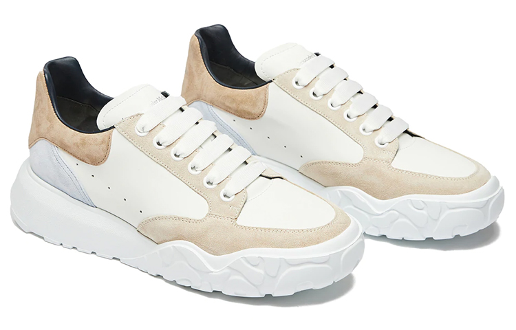 Order 亞歷山大·麥昆 Court Trainer 皮革 系帶 低幫 運動休閒鞋 男款 白棕灰