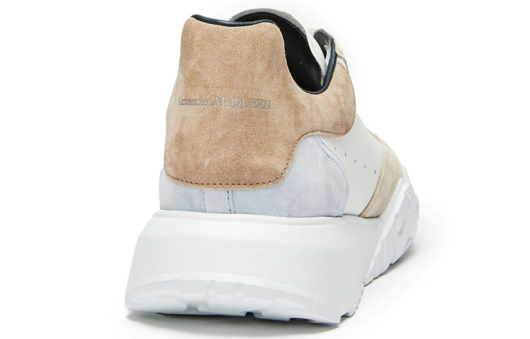 Lookbook 亞歷山大·麥昆 Court Trainer 皮革 系帶 低幫 運動休閒鞋 男款 白棕灰