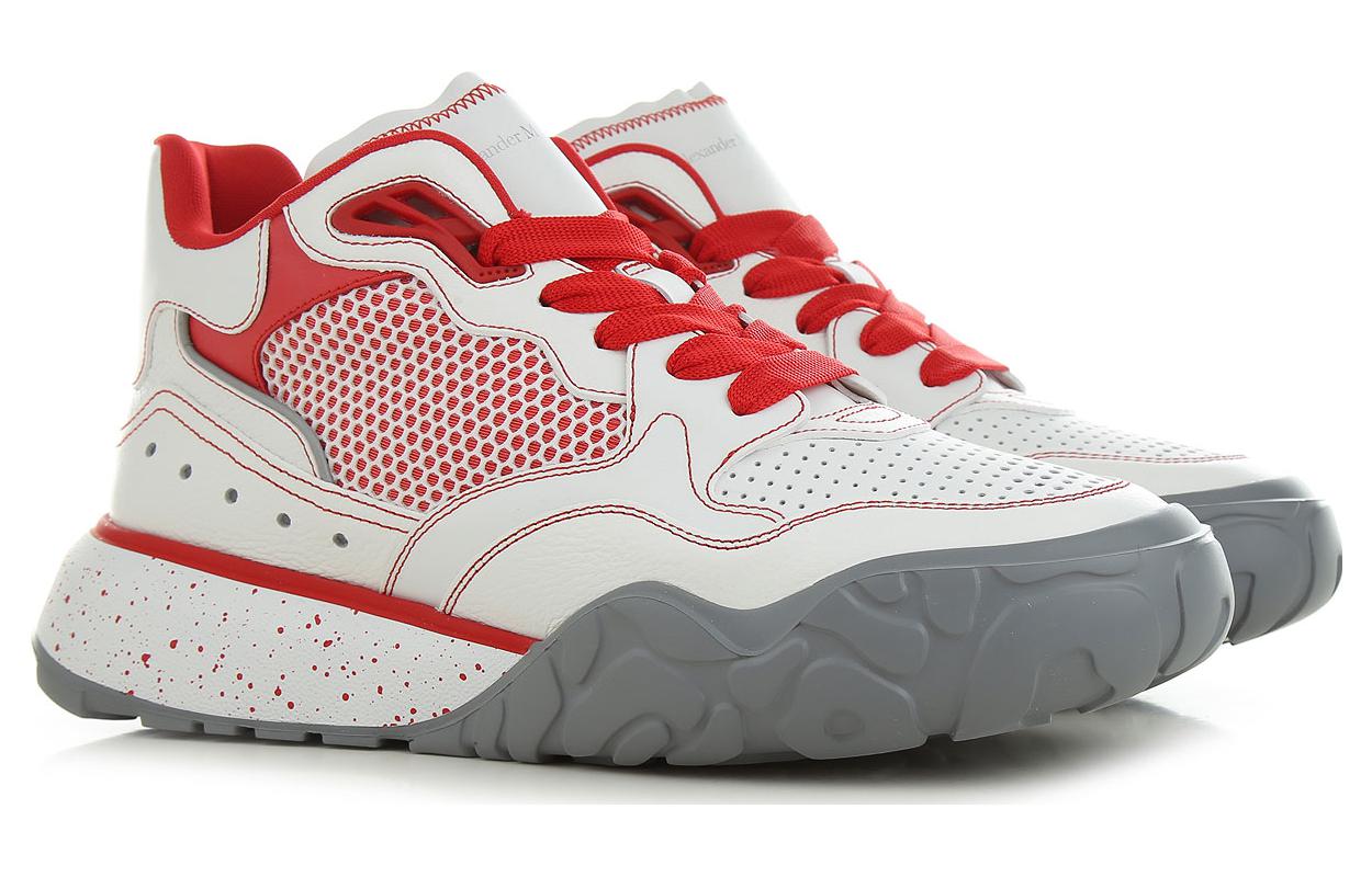 Shop Alexander McQueen Court Trainer 'Putih Merah' 705122-WIBI5-9937