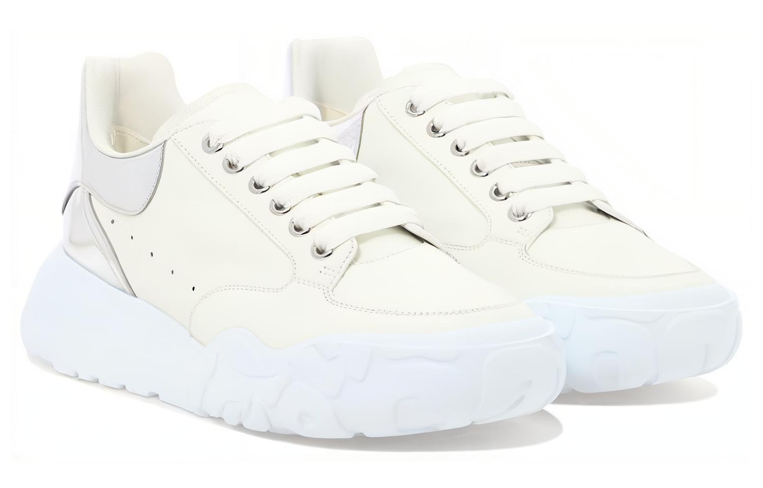 Lookbook Alexander McQueen亞歷山大麥昆 Court Trainer 皮革 繫帶 減震 低筒 運動休閒鞋 男款 白銀