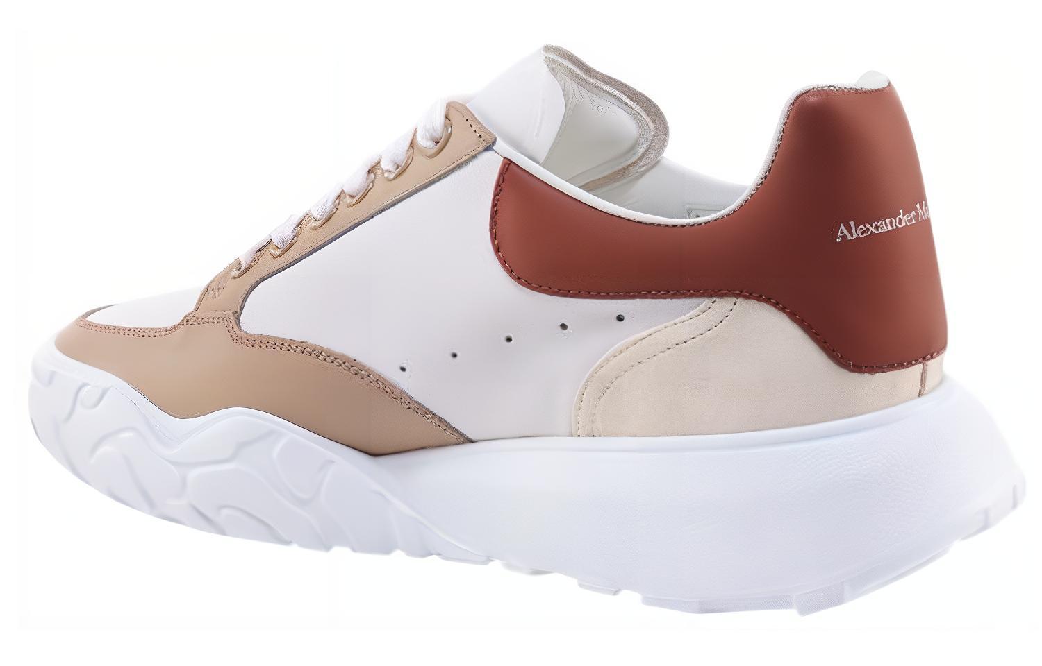 Lookbook Alexander McQueen Court Trainers 'White Tan Red' 735780WID6A8804