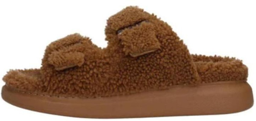 Alexander McQueen Curly Shearling Up Sandal 'Tobacco' 682493-WLEK4-2327 Buy Alexander McQueen Curly Shearling Up Sandal 'Tobacco' 682493-WLEK4-2327