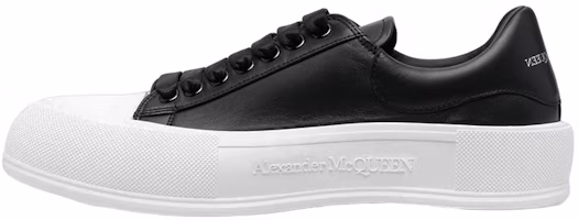 Alexander McQueen Deck Lace Up Plimsoll Sneakers 'Black White' 705201WIAB61070 Alexander McQueen Deck Lace Up Plimsoll Sneakers 'Black White' 705201WIAB61070