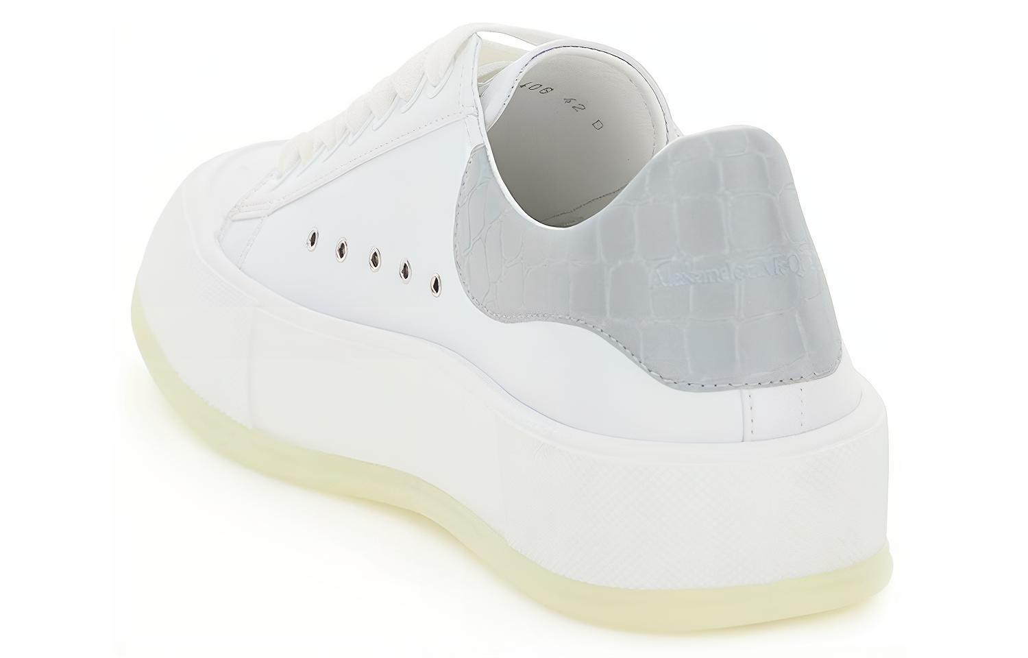 Shop 亚历山大·麦昆 Deck '白色皮革' 运动鞋 682406WIB659071