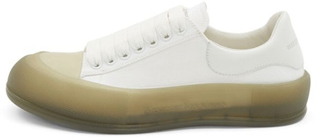 Alexander McQueen Deck Lace-Up Plimsoll 'White Khaki' 667819-W4MVW-9055 Alexander McQueen Deck Lace-Up Plimsoll 'White Khaki' 667819-W4MVW-9055