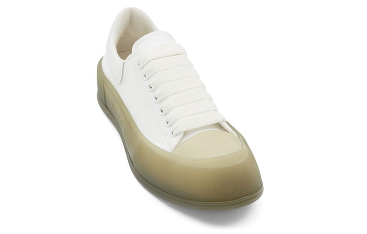 Order アレキサンダー・マックイーン デッキレースアップスニーカー (ホワイトカーキ) 667819-W4MVW-9055