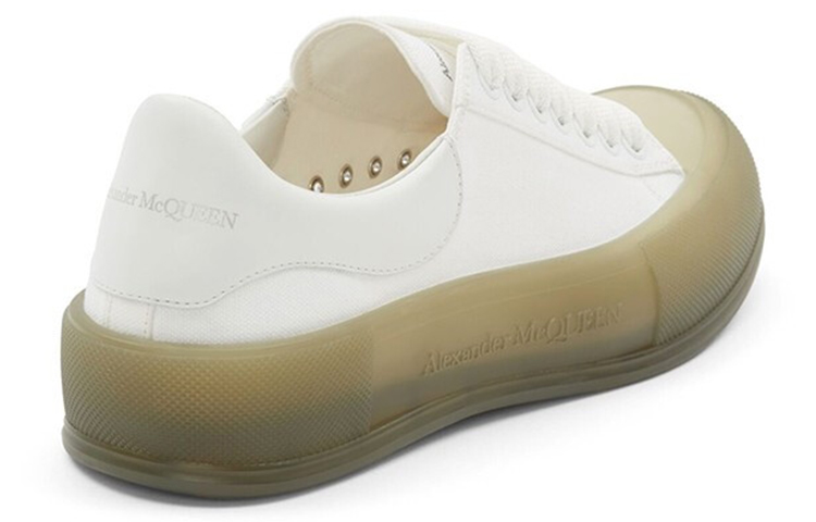 Lookbook アレキサンダー・マックイーン デッキレースアップスニーカー (ホワイトカーキ) 667819-W4MVW-9055