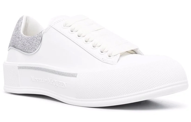 Order Alexander McQueen Deck Lace-Up Plimsoll 'Putih Perak' 682410-WIB67-9485