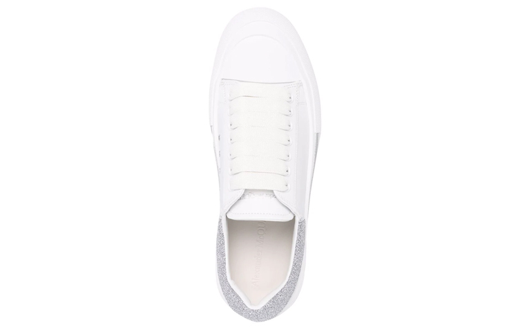 Shop Alexander McQueen Deck Lace-Up Plimsoll 'Putih Perak' 682410-WIB67-9485