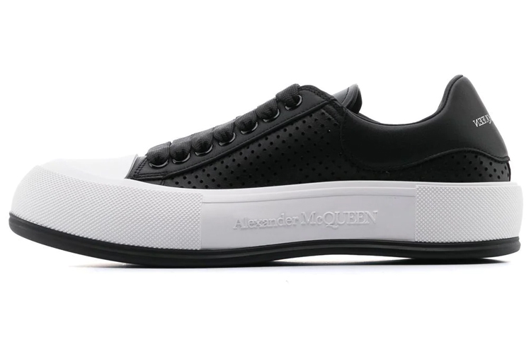 Alexander McQueen Deck Lace Plimsoll 'Black White' 727374WIATB1070