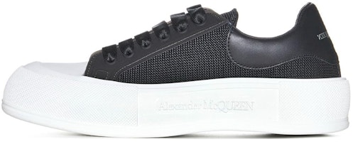Alexander McQueen Deck Lace Up Plimsoll Sneakers 'Core Black White' 711098W4UB31000 Alexander McQueen Deck Lace Up Plimsoll Sneakers 'Core Black White' 711098W4UB31000